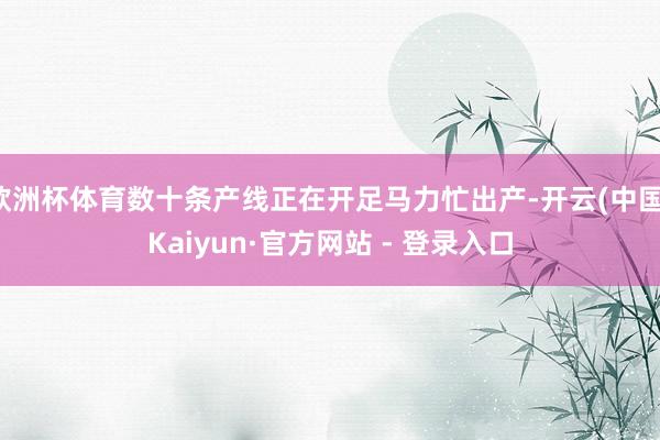 欧洲杯体育数十条产线正在开足马力忙出产-开云(中国)Kaiyun·官方网站 - 登录入口