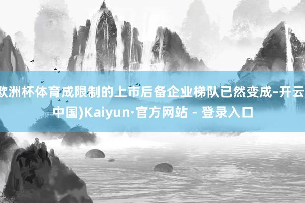 欧洲杯体育成限制的上市后备企业梯队已然变成-开云(中国)Kaiyun·官方网站 - 登录入口