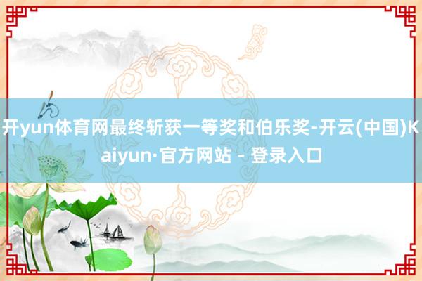 开yun体育网最终斩获一等奖和伯乐奖-开云(中国)Kaiyun·官方网站 - 登录入口