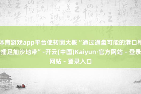 体育游戏app平台使转圜大概“通过通盘可能的港口和道路插足加沙地带”-开云(中国)Kaiyun·官方网站 - 登录入口