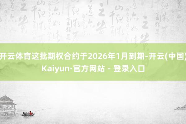 开云体育这批期权合约于2026年1月到期-开云(中国)Kaiyun·官方网站 - 登录入口