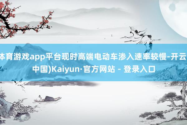体育游戏app平台现时高端电动车渗入速率较慢-开云(中国)Kaiyun·官方网站 - 登录入口