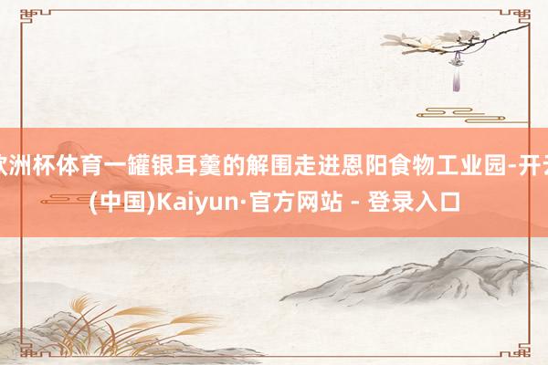 欧洲杯体育一罐银耳羹的解围走进恩阳食物工业园-开云(中国)Kaiyun·官方网站 - 登录入口