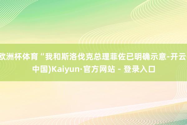 欧洲杯体育“我和斯洛伐克总理菲佐已明确示意-开云(中国)Kaiyun·官方网站 - 登录入口