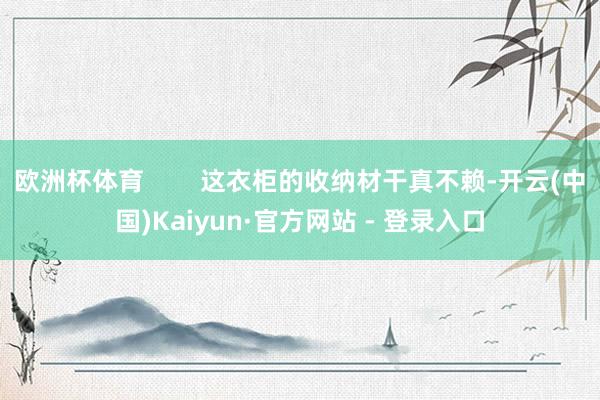 欧洲杯体育        这衣柜的收纳材干真不赖-开云(中国)Kaiyun·官方网站 - 登录入口