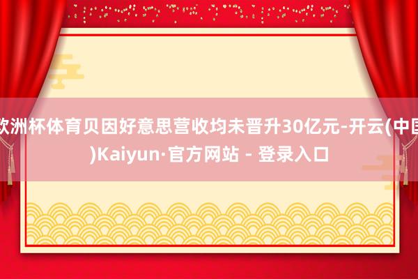 欧洲杯体育贝因好意思营收均未晋升30亿元-开云(中国)Kaiyun·官方网站 - 登录入口