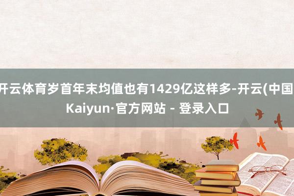 开云体育岁首年末均值也有1429亿这样多-开云(中国)Kaiyun·官方网站 - 登录入口