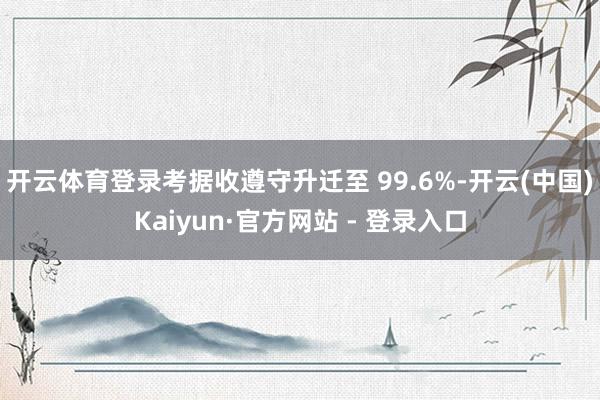 开云体育登录考据收遵守升迁至 99.6%-开云(中国)Kaiyun·官方网站 - 登录入口